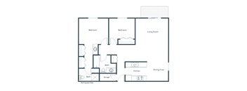 Country Side Apartments | Two Bedroom Floor Plan 22A