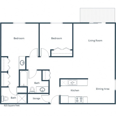 Country Side Apartments | Two Bedroom Floor Plan 22A
