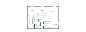 Countryside Apartments | Two Bedroom Floor Plan 22A