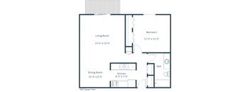 Eaglewood Apartments | One Bedroom Floor Plan 11A