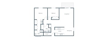 Eaglewood Apartments in Fargo, ND | Two Bedroom Floor Plan 22A