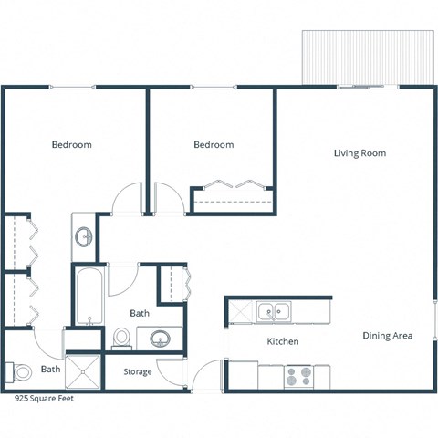 Eaglewood Apartments in Fargo, ND | Two Bedroom Floor Plan 22A