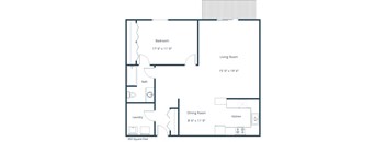 Auburn II Apartments in Fargo, ND | One Bedroom Floor Plan 11A