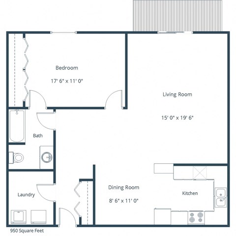 Auburn II Apartments in Fargo, ND | One Bedroom Floor Plan 11A