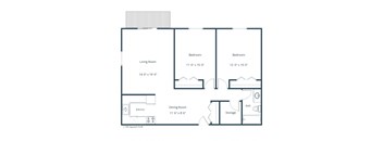 Auburn II Apartments in Fargo, ND | Two Bedroom Floor Plan 21A
