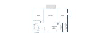 Auburn II Apartments in Fargo, ND | Two Bedroom Floor Plan 22A