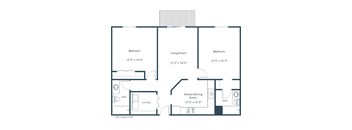 Auburn II Apartments in Fargo, ND | Two Bedroom Floor Plan 22B