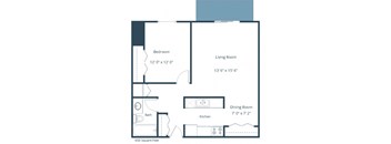 Prairiewood Courts Apartments | One Bedroom Floor Plan