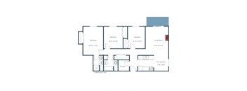 Prairiewood Courts Apartments | Three Bedroom Floor Plan A