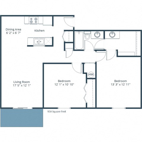 Prairiewood Meadows Apartments | Two Bedroom Floor Plan A