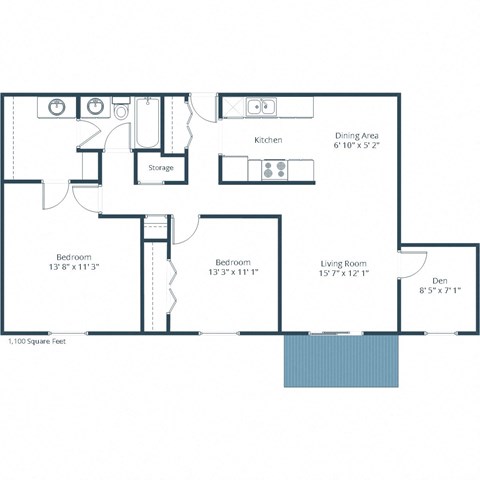 Prairiewood Meadows Apartments | Two Bedroom Floor Plan C