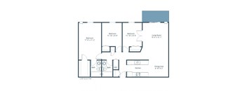Prairiewood Meadows Apartments | Three Bedroom Floor Plan A