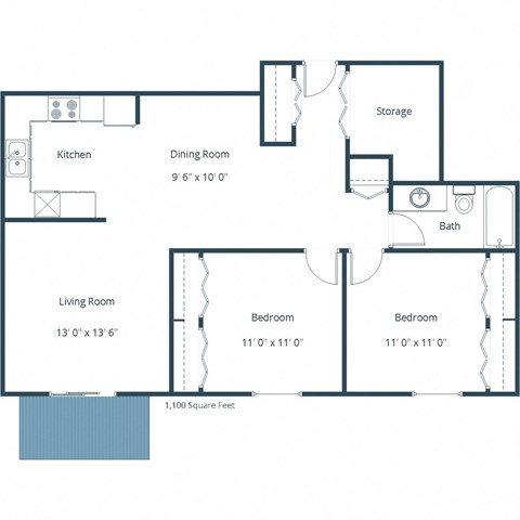 Sheridan Pointe | Two Bedroom | Plan 21B