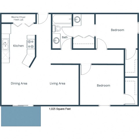 Westview Towers | Two Bedroom | Plan 21A
