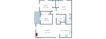 Westview Towers Apartments in Fargo, ND | Three Bedroom Floor Plan 32A