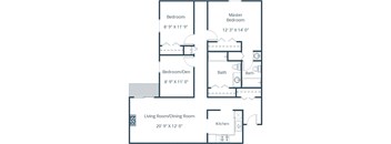 Westview Towers | Three Bedroom | Plan 32B