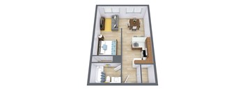 Somerset Apartments in Fargo, ND | Efficiency Floor Plan 01A