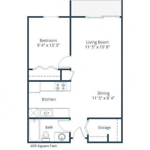 South Pointe - One Bedroom - Plan 11A