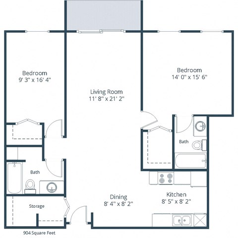 South Pointe - Two Bedroom - Plan 22A
