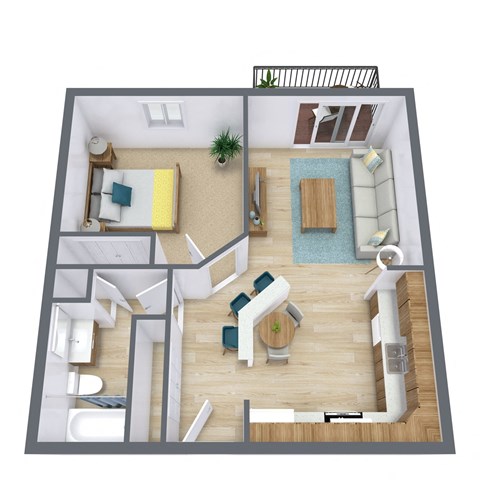 Southgate Apartments in Fargo, ND | One Bedroom Floor Plan 11B