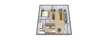 Southgate Apartments in Fargo, ND | One Bedroom Floor Plan 11C