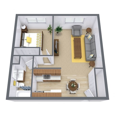 Southgate Apartments in Fargo, ND | One Bedroom Floor Plan 11C