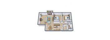 Southgate Apartments in Fargo, ND | Two Bedroom Floor Plan 21E
