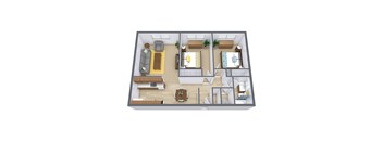 Southwind Apartments in Fargo, ND | Two Bedroom Floor Plan 21B
