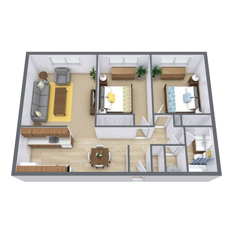 Southwind Apartments in Fargo, ND | Two Bedroom Floor Plan 21B