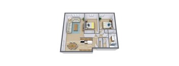 Southwind Apartments in Fargo, ND | Two Bedroom Floor Plan 21C