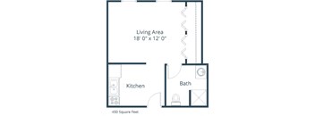 Birchwood 2 Apartments in Fargo, ND | Efficiency Floor Plan 01A