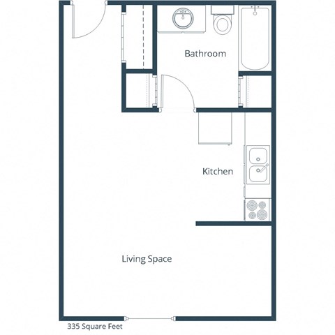 Candlelight Apartment | Efficiency Floor Plan 01A