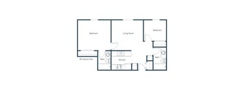 Candlelight Two Bedroom Two Bath Floor Plan
