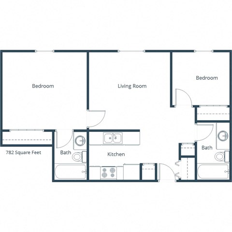 Candlelight Apartment | Two Bedroom Floor Plan 22A