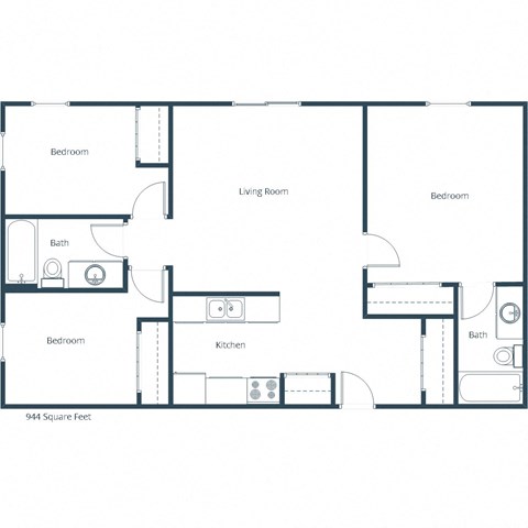 Candlelight Apartment | Three Bedroom Floor Plan 32A