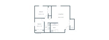 Oak Court Apartments | Two Bedroom Floor Plan 21C