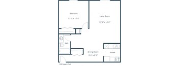 Sargent Apartments in Fargo, ND | One Bedroom Floor Plan 11A