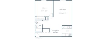 Sargent Apartments | One Bedroom Floor Plan 11A