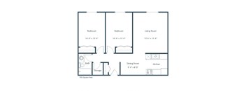 Sargent Apartments | Two Bedroom Floor Plan 21A