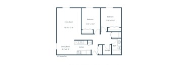 Sargent Apartments in Fargo, ND | Two Bedroom Floor Plan 21B