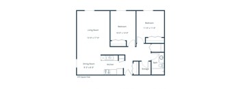 Sargent Apartments | Two Bedroom Floor Plan 21B
