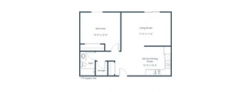 Southview Village Apartments | One Bedroom Floor Plan A