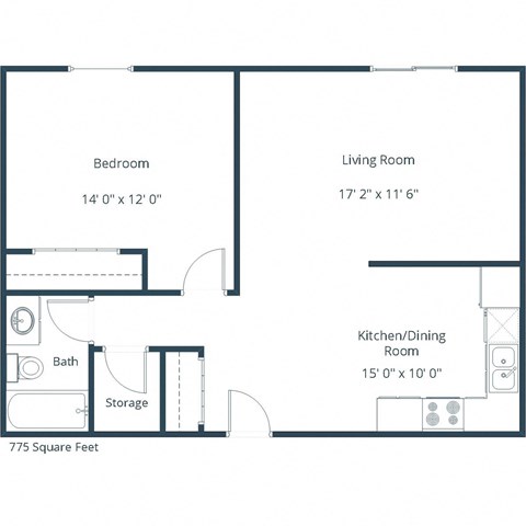 Southview Village Apartments | One Bedroom Floor Plan A