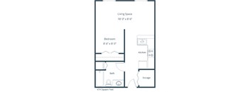 Summit Point Apartments | Efficiency Floor Plan 01A