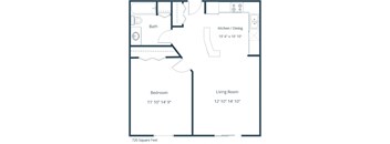 Summit Point Apartments | One Bedroom Floor Plan 11A