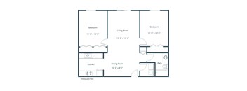 Summit Point Apartments | Two Bedroom Floor Plan 21A