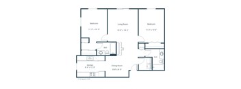Summit Point Apartments | Two Bedroom Floor Plan 22A