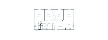 Summit Point Apartments | Three Bedroom Floor Plan 32A