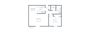 Belmont Apartments in Bismarck, ND | One Bedroom Floor Plan 11A