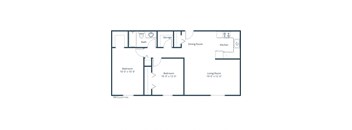 Belmont Apartments in Bismarck, ND | Two Bedroom Floor Plan 21A